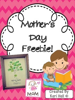 Preview of Mother's Day Adjective Thumbprint Tree Freebie!