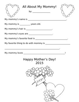 Mother's Day All About My Mom by Kayla Smalley | TPT