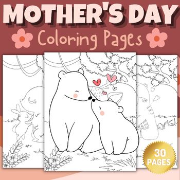 Preview of Mothers Day Animals Coloring Pages Sheets - Fun Mother's Day Animals Activities
