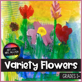 Elementary Art Lesson: Variety Flowers Painting