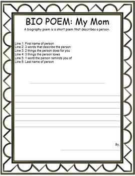 how to write biography of a mother