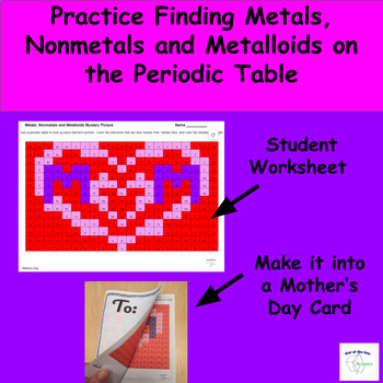 Preview of Mothers Day Science Card - Chemistry - Metals, nonmetals, metalloids