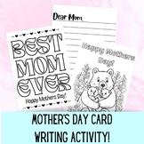 Mothers Day Card Writing Activity