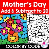 Mother's Day Color by Number Code Addition Subtraction Wit