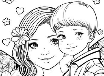 Preview of Mothers Day Coloring Pages for Kids