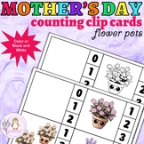 Mothers Day Counting Clip Cards Flowerpots to Learn Number