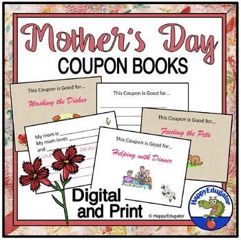 Preview of Mother's Day Coupon Book with Poem and Writing Page