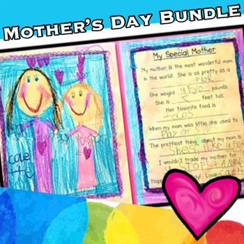 Preview of Mothers Day Craft Activity Bundle. Directed Drawing Art Project , Writing, Morer