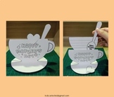 Mothers Day Craft Coffee Writing Tea Pot Cup Card Template