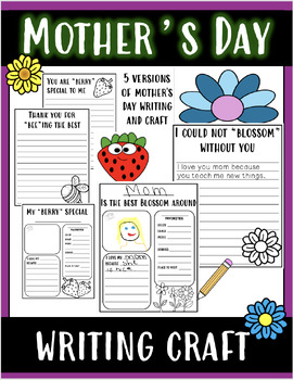 Preview of Mothers Day Craft Writing Activity