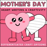 Mother's Day Heart Craft & Card Writing Activity for K-3 -