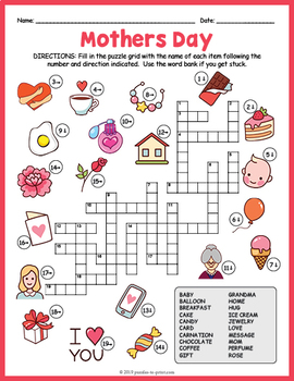 Download Mother S Day Crossword Puzzle Worksheet Activity By Puzzles To Print