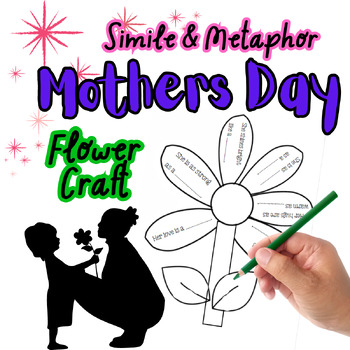 Preview of Mothers Day Figurative Language Craft Gift Activity Cute Flower Simile Metaphor