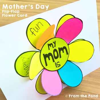 Mother's Day Card {A Flip the Flap Flower Card for Mom and Mum} | TpT