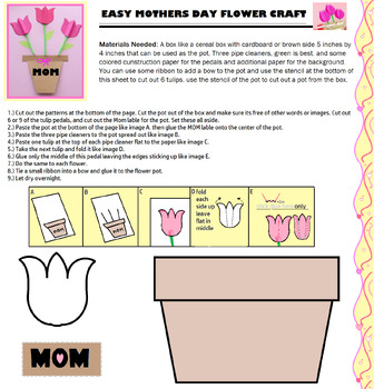 Preview of Mothers Day Flower Craft
