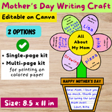 Mother's Day Flower Pot Craft | Questionaire Writing, Firs