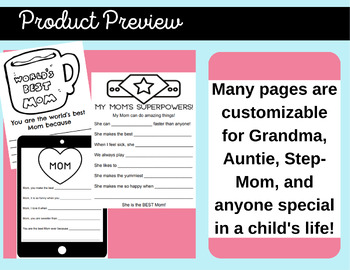 birthday presents worksheet Mother's Day SUPERHERO MOM! SUPER Gift kids! from THEME