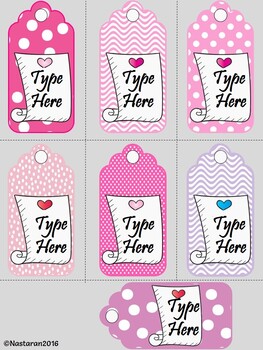 Preview of Editable Mothers Day Gift Tags  - Heart Labels