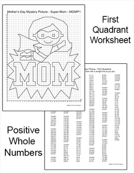 Mother's Day Coordinate Graphing Ordered Pairs Mystery Picture: Superhero  Mom