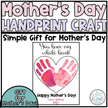 Mothers Day Handprint Craft | Mothers Day Card and Gift | Mother's Day ...