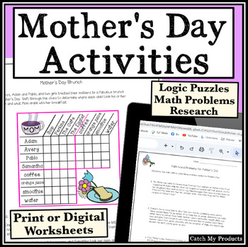 Preview of Mothers' Day Independent Work Packet with Logic Puzzles