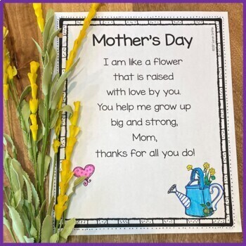 Preview of Mothers Day - Like a Flower - Printable Poem for Kids