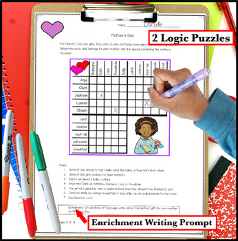 mothers day activities and logic puzzles for 4th grade by