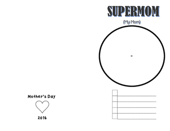 Preview of Mothers Day Math Pie Chart/Graph Card with Sentence Starters