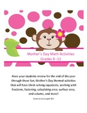 Mother's Day Math: Solving Equations; Finding Surface Area