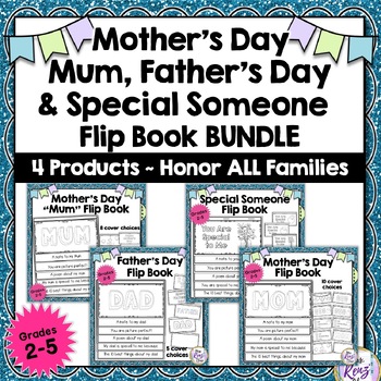 Preview of Mother's Day, Father's Day and Special Someone BUNDLE Flip Books