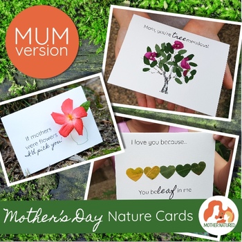 Preview of Mothers Day Nature Cards Kids Will Love to Make (MUM version)