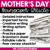 Mother's Day Newspaper Article (writing options, template,