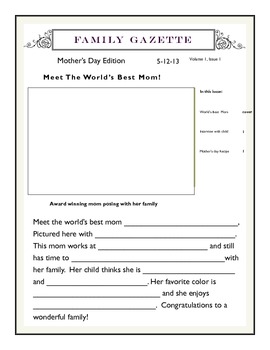 Preview of Mother's Day Newspaper template 2019