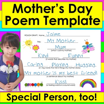 Preview of Mother's Day Writing Easy Poem Template for Original Poem Gift