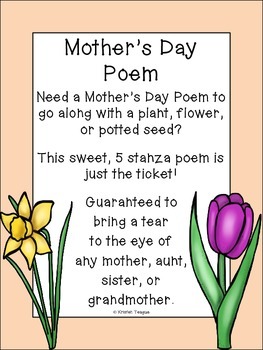 Mother's Day Poem by Kristen Teague | Teachers Pay Teachers