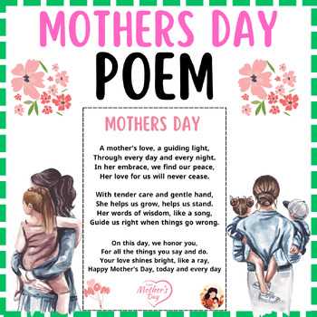 Mothers Day Poem For Kids;Happy Mothers Day Poem by Learnorama Resources