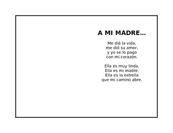 Preview of Mother's Day Poem - Spanish