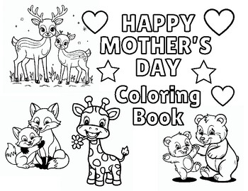 Preview of Mothers Day Printable Coloring Book Pages - Perfect for Kids & Moms Activity