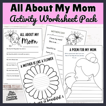 Preview of Mother's Day Printable Worksheets & Mom's/Mum's Day Activities Pack