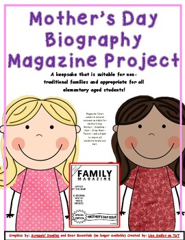 Preview of Mother's Day Project  - Magazine Cover Template (2024) and Writing Papers