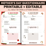 Mothers Day Questionaire, All About My Nana, Mother's Day 