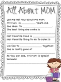 Mother's Day Questionnaire, Survey and Poem