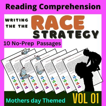 Preview of Mothers Day Reading and Writing Activities - RACE Strategy Practice worksheets