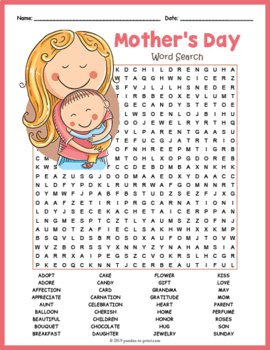 Download Mothers Day Word Search Worksheets Teachers Pay Teachers