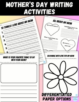 Preview of Mothers Day Writing Activities