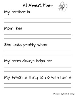 Mother's Day Writing Activities
