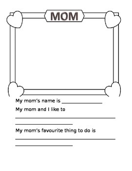 Mother's Day Writing Activity by ASDTeach | TPT