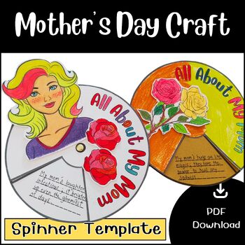 Preview of Mothers Day Writing Template & Craft /All About My Mom/ 3rd-6th Grade