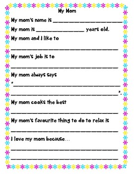 Mothers Day and Fathers Day Questionnaire by Cheryl Rossi ...
