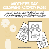 Mothers Day colouring page activity cards